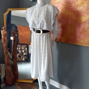 NWT Zara Ditsy Dot Midi Dress